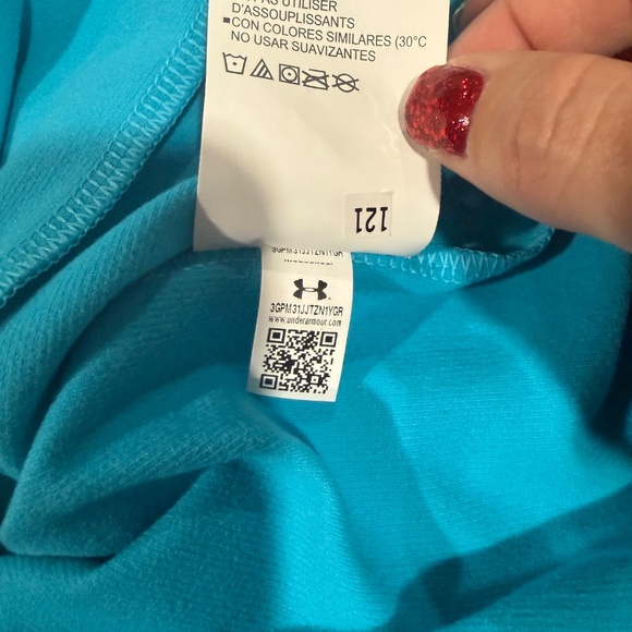 Women's Blue Under Armour half zip long sleeve shirt LARGE - Picture 2 of 10